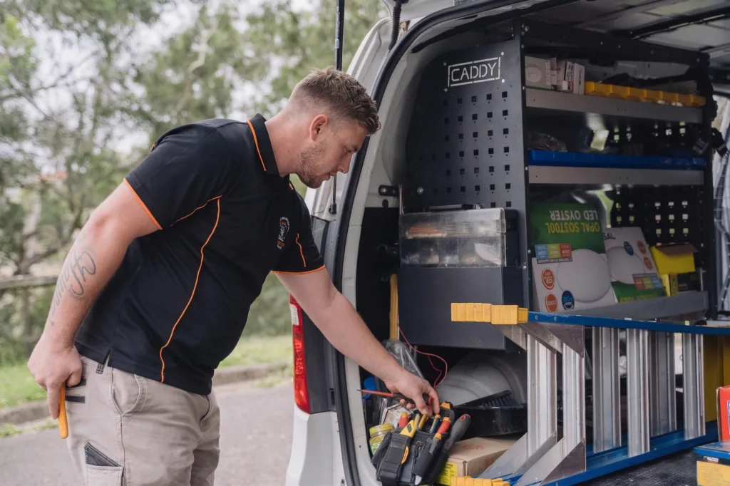 Licensed Double Bay electrician working on a residential job